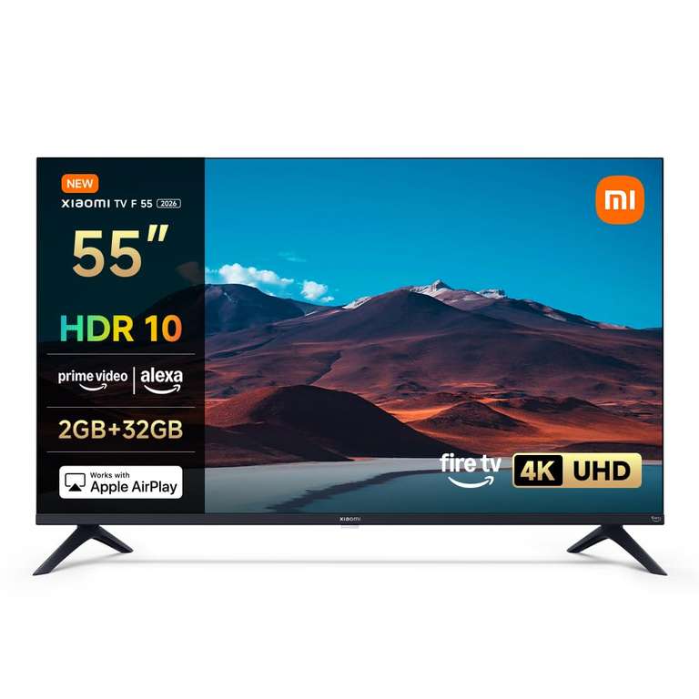 XIAOMI TV F 55, 55 Inch (140 cm), 4K UHD, Smart TV, Fire TV, HDR10, MEMC, 60Hz with 120Hz Game Boost Mode
