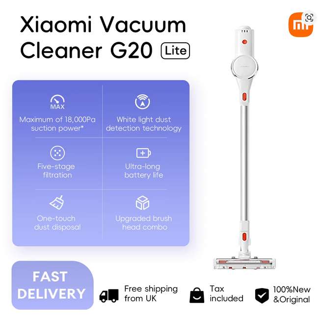 Xiaomi Vacuum Cleaner G20 Lite Mijia Wireless Hand-Held Strong Suction Long Battery Life Searchlight Dust Removal Mite Suction
