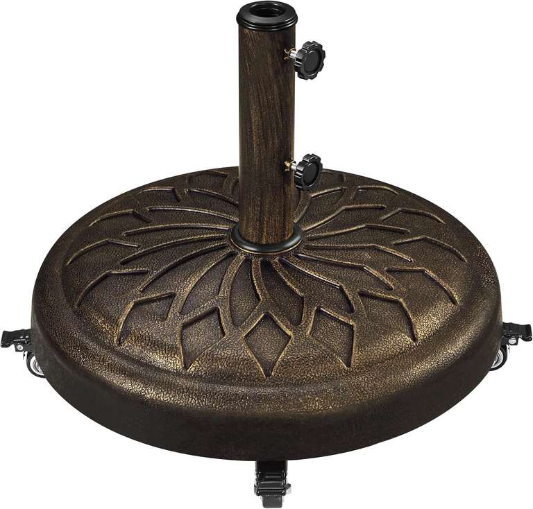Yaheetech 25kg Retro Patio Umbrella Base with Wheels - Bronze