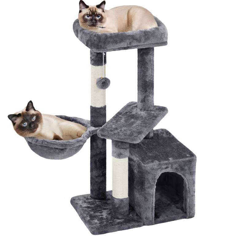 Yaheetech Cat Tree 159cm with Scratching Post/Hammock, Light Grey - Sold & Dispatched By Yaheetech UK
