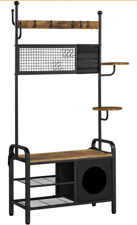 Yaheetech Coat Stand, Coat Rack & Shoe Rack, Industrial Hall Tree, 10 Removable Hooks - Shipped / Sold by Yaheetech
