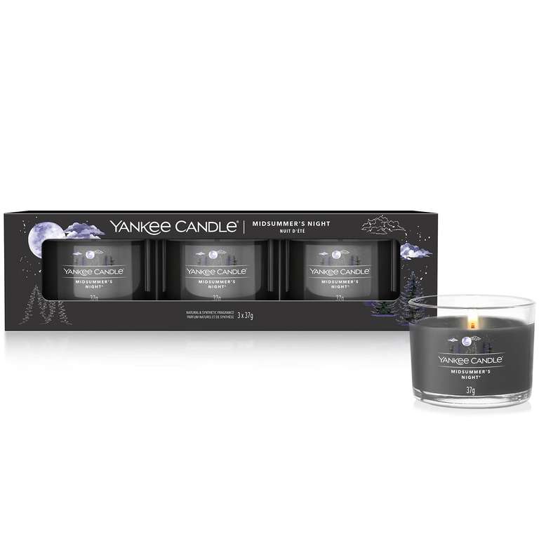 Yankee Candle Scented Candles Gift Set | Midsummer's Night | Soy Blend Wax Mix | 3 Count